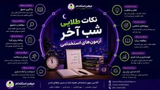 نکات طلایی شب آخر آزمون های استخدامی